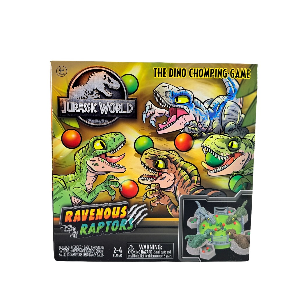 Jurassic World Ravenous Raptors Dino Chomping Game 2-4 Players New In Box